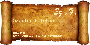 Szeiler Filotea névjegykártya